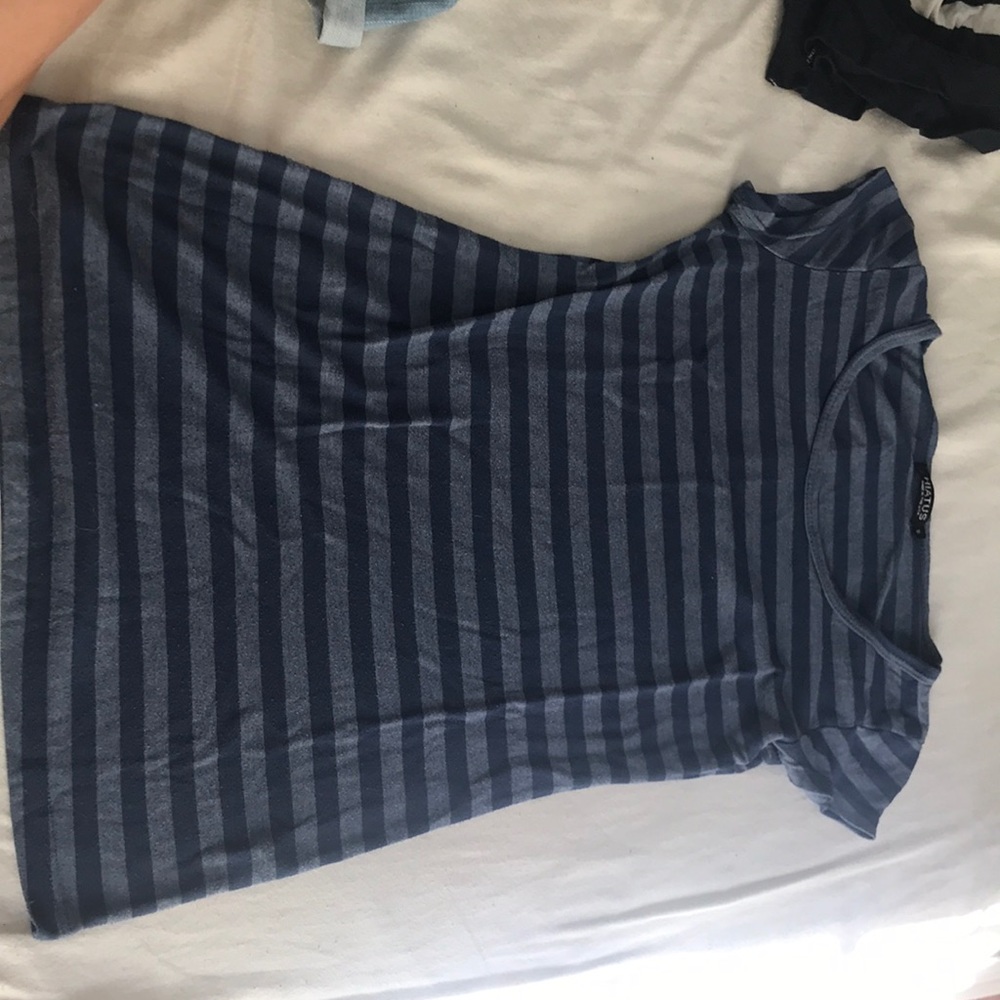 Blue and grey stripped t-shirt